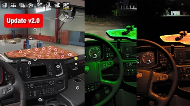 ETS2 - Scania NG Interior Led Light Table Dashboard Slots V2.0