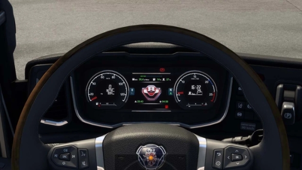 ETS2 - V8 Logo for Scania NG Improved Dashboard V2.1
