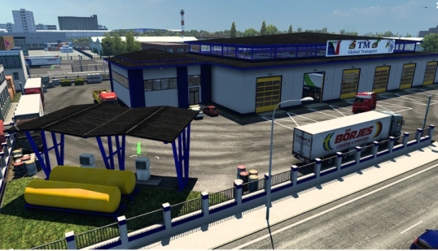 ETS2 - Big Garage Skin Company Blue TM Global Transport