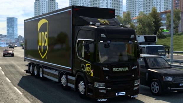 ETS2 - Scania P 2016 Eugene Tandem UPS Skin V1.0