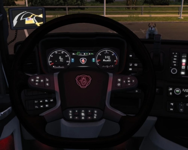 ETS2 - Scania S&R Piano Black Steering Wheel V1.0