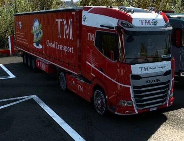 ETS2 - Skin Cabin DAF XG+ New Red TM Global Transport