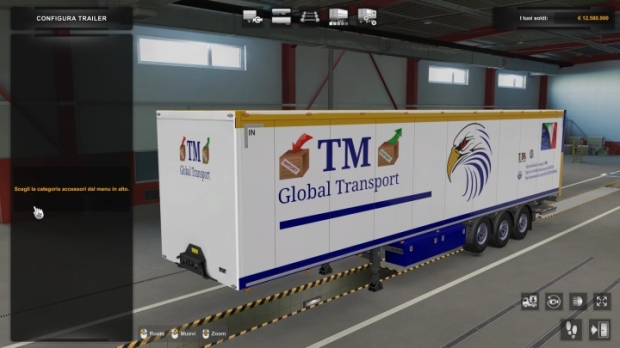 ETS2 - Skin Trailer Blue TM Global Transport