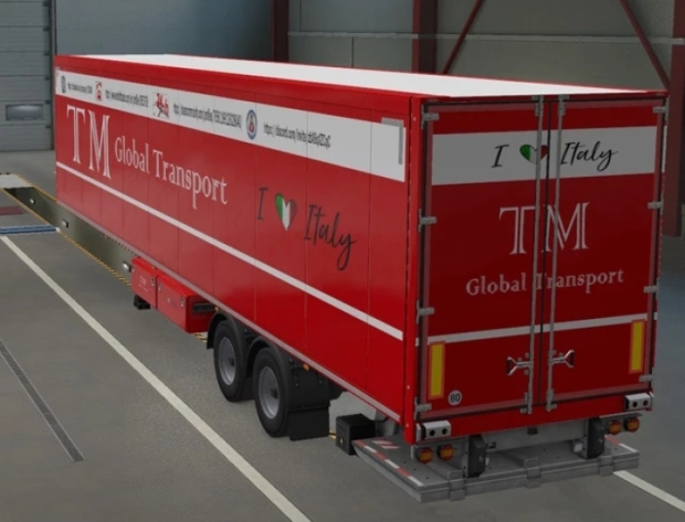 ETS2 - Skin Ttrailer Red iloveitaly TM Global Transport