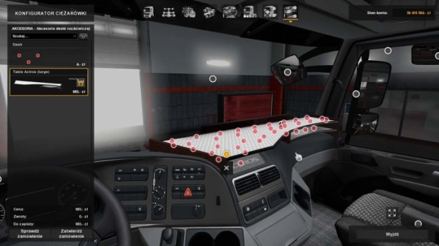 ETS2 - Table & Wind-Shield Set for Actros MP3 V1.21