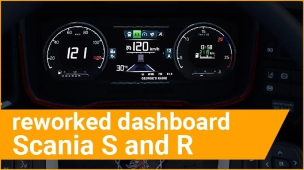ETS2 - Reworked Dashboard for Scania S and R V1.0