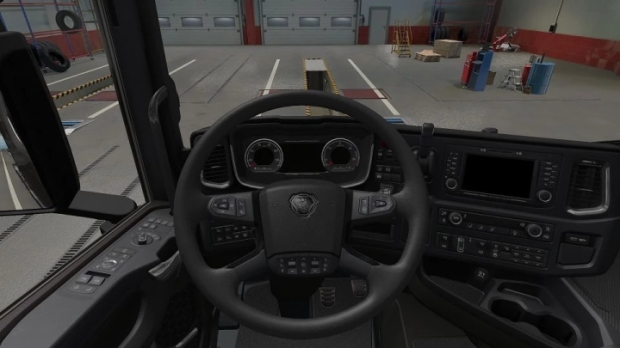 ETS2 - Scania R&S Black Streeing Wheel V1.0