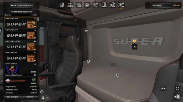 ETS2 - Super interior Led Logo Addon V1.0