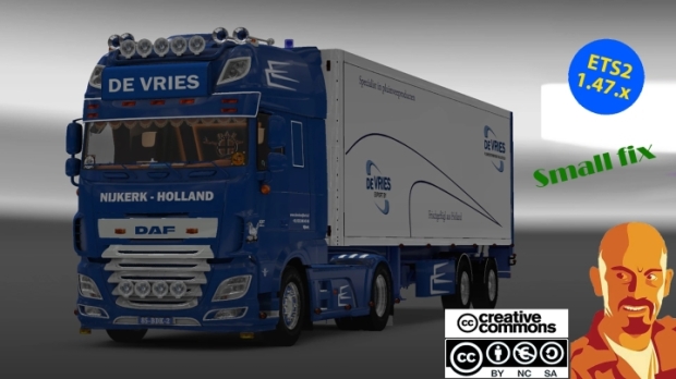 ETS2 - DAF XF116 De Vries + Trailer Small Fix