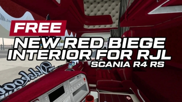 ETS2 - RJL Scania RS&R4 RED Biege Interior V1.0 thumbnail 2