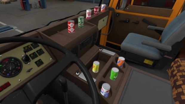 ETS2 - Vintage Cans of Soda in The Cab of The Truck V1.1