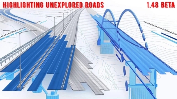 ETS2 - Highlighting Unexplored Roads