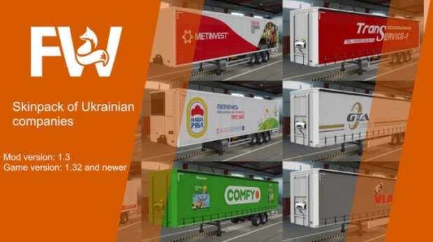 ETS2 - Skinpack of Ukrainian Companies V1.3