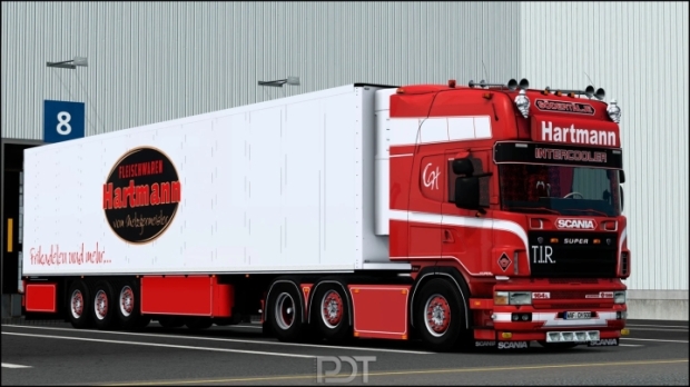 ETS2 - Scania 164L 580 4-Series + Trailer Hartmann