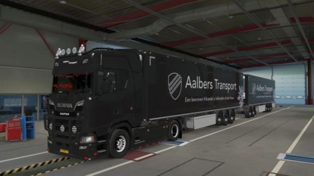 ETS2 - Aalbers Transport SCS Scania NG Truck + Trailer Skin