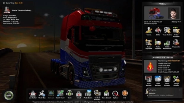 ETS2 - Engine + Transmission Pack (Engine 5000HP + Gearbox 22 Shifter)