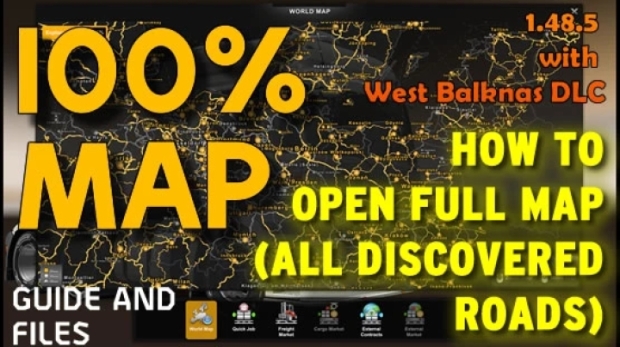 ETS2 - Opened Map in Profile with all DLC (incl. Balkans)