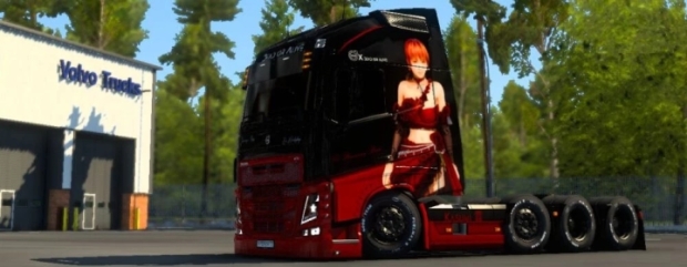 ETS2 - Volvo FH12 (Pendragon) Kasumi Red Wedding Dress Skin