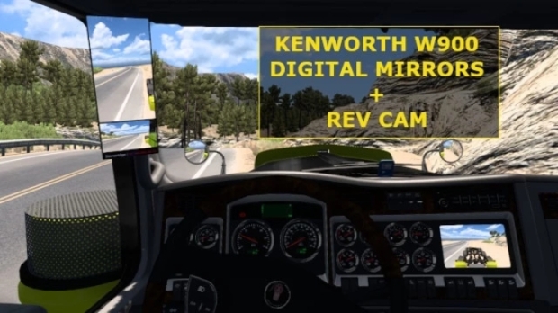ATS - Kenworth W900 Digital Mirrors + Reverse Camera V6.0