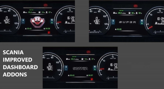 ETS2 - Scania NG Improved Dashboard Fix V4.6