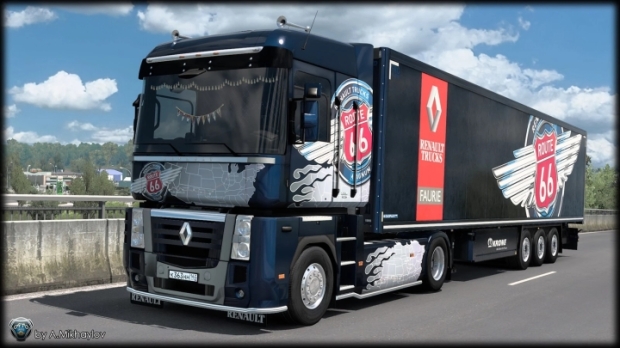 ETS2 - 2K 4K Renault Magnum Route 66 Multicolor Combo Skin V1.0