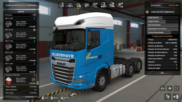 ETS2 - Daf 2021 660 HP Engine