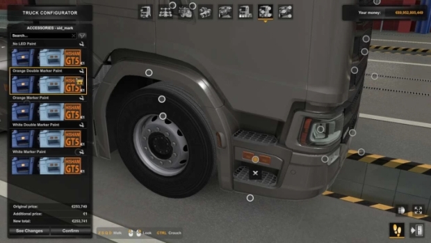 ETS2 - Scania NG SR DoorSteps Side Marker Lamp Orange White V1.0