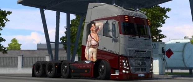 ETS2 - Volvo FH12/16 (Pendragon) Momiji Elegant Red Swimsuit Skin By Zen Workshop v1.0