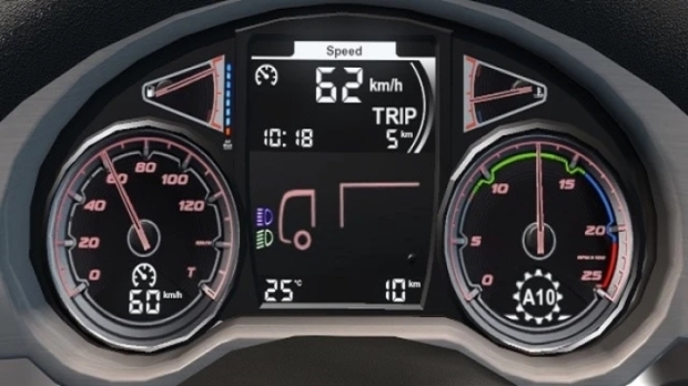 ETS2 - Daf XF Euro 6 More Readable Dashboard V2.0