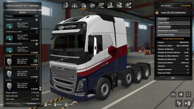 ETS2 - Engine D17 600 HP Volvo FH16 2012 V1.0