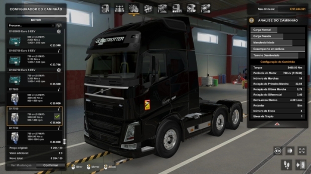 ETS2 - Engine D17 700 HP Volvo FH16 2012 V1.0