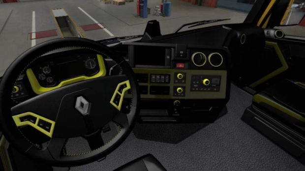 ETS2 - Renault T Black & Yellow Interior V1.0