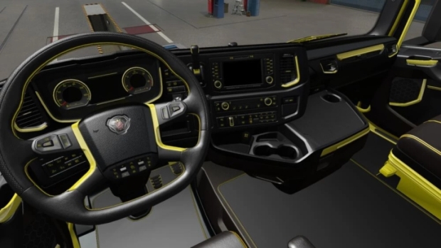 ETS2 - Scania S & R 2016 Lux Black Yellow Interior V1.0