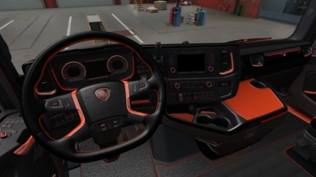 ETS2 - Scania S & R Black Orange Interior V1.0