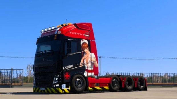 ETS2 - Volvo FH12/16 (Pendragon) Kasumi Nurse Outfit Skin Black Edition V1.0