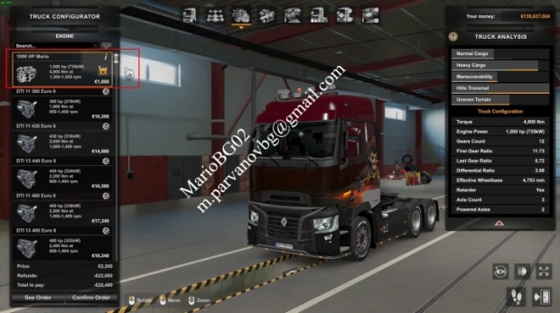 ETS2 - 1000 hp + & 6/12 Speed Transmissions for Renault Trucks