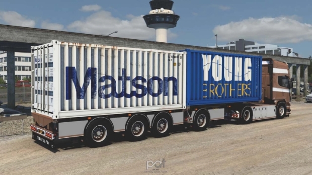 ETS2 - Scania 164L V8 580 + Trailer Poiroux & Fils V2.0