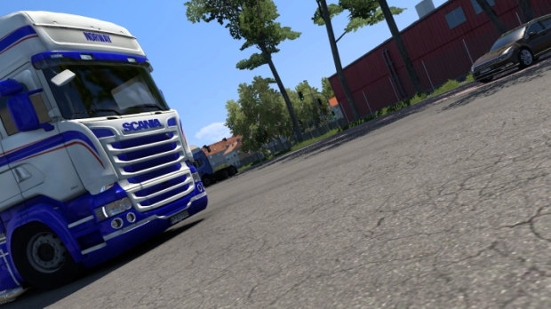 ETS2 - Scania RJL White Blue Skin V1.0