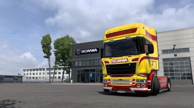 ETS2 - Scania RJL Yellow Red Skin V1.0