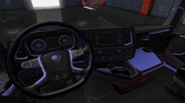ETS2 - Scania S & R Black Purple Interior V1.0