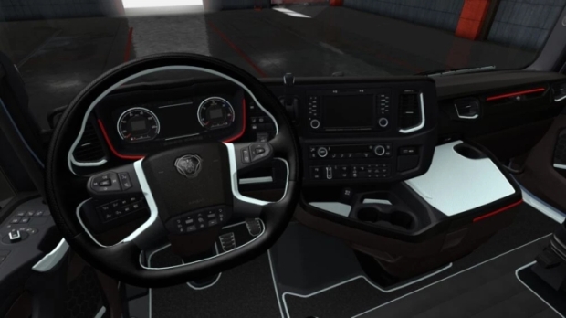 ETS2 - Scania S & R Black - White Interior V1.0