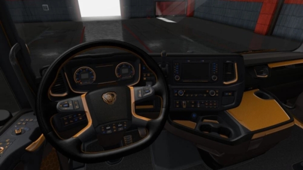 ETS2 - Scania S & R Black - Yellow Interior V1.0
