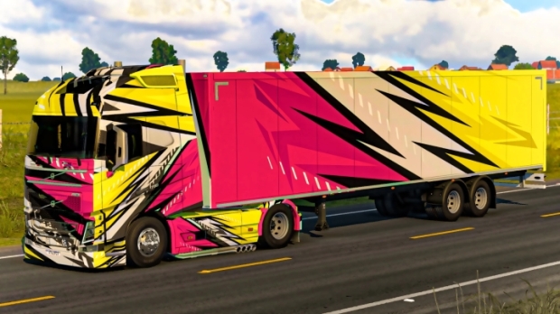 ETS2 - Yellow & Pink Truck Trailer