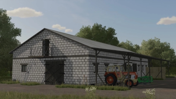 FS22 - Cow Barn With Shed V1.0