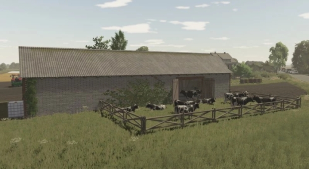 FS22 - Polish Cowshed White Brick V1.0