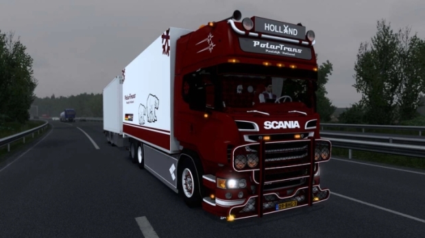 ETS2 - Scania R580 V8 Tandem+Trailer PolarTrans V6.0