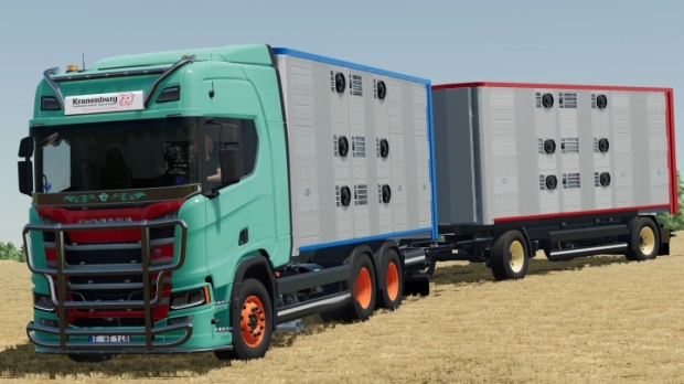 FS22 - Scania R Animal Transporter Truck & Trailer V1.0
