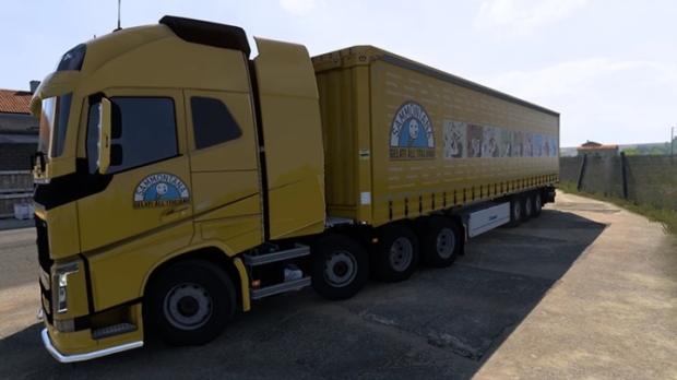 ETS2 - Skin Truck Volvo FH16 Globetrotter XL 8×4 + Skin Trailer