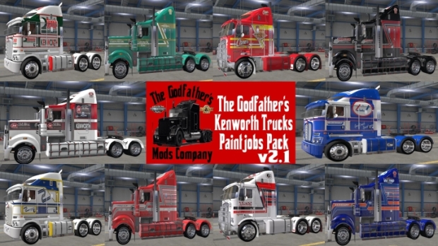 ATS - The Godfathers Kenworth Trucks Paintjob Pack V2.1