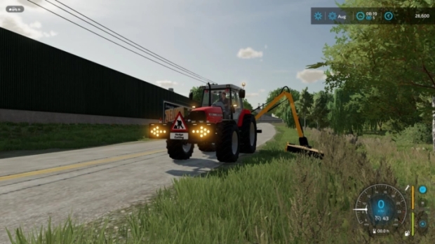 FS22 - Three Point Hedge/Grass Warning Sign V1.0